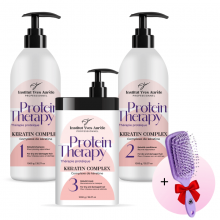 MAKSIMALT STORT PROTEINBEHANDLINGSPAKKE: Shampoo (1 000 g), Protein Therapy Balsam (1 000 g), Protein Therapy Mask (1 000 g) + GAVE